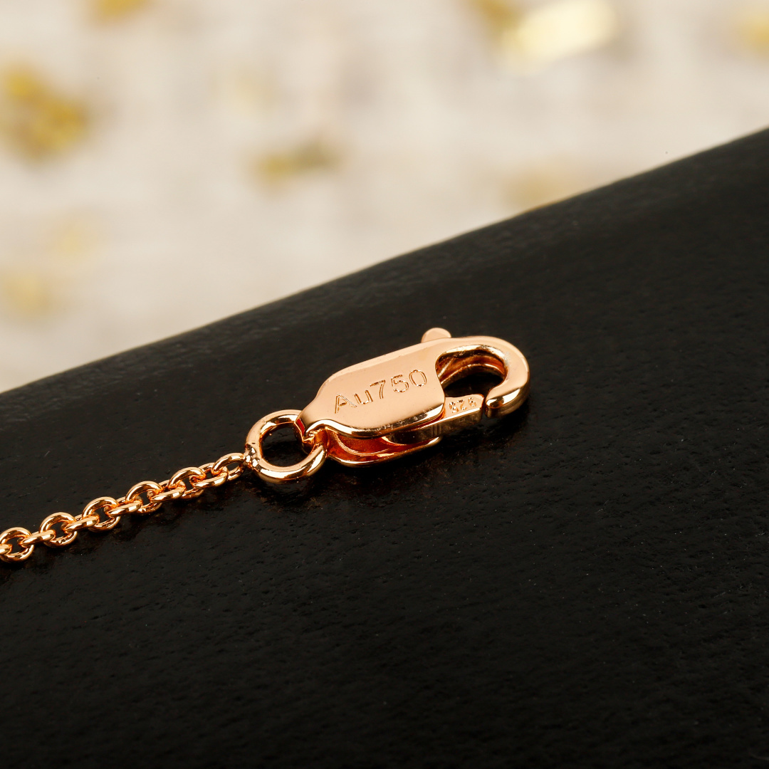 Qeelin Wulu Mini Solitaires necklace 18K rose gold red carnelian white diamond 42cm with 5cm extender