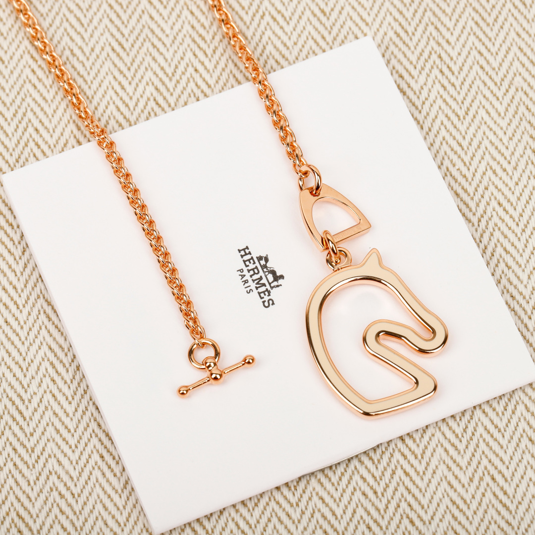 Collana Hermes Cheval in oro rosa 40 cm