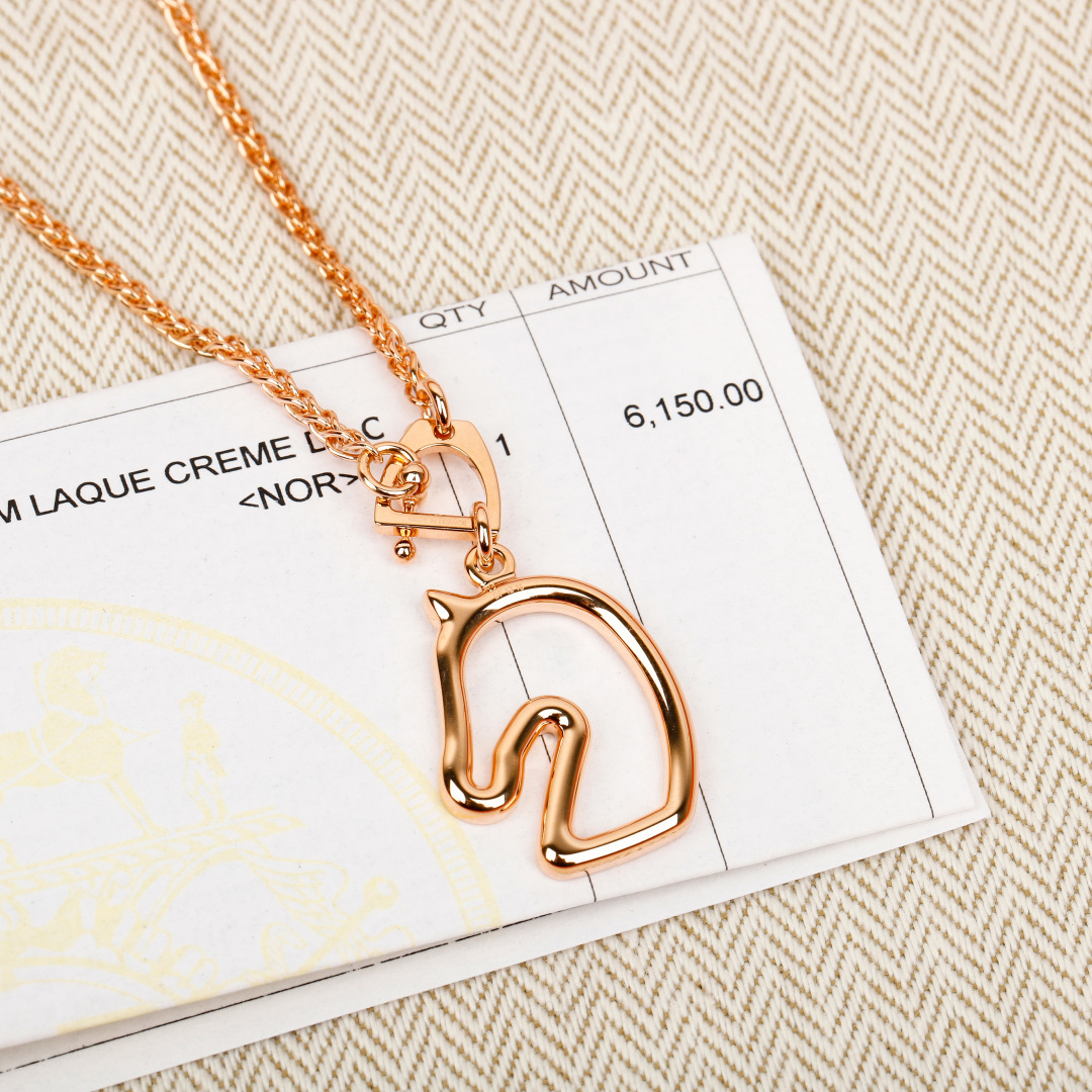 Collana Hermes Cheval in oro rosa 40 cm