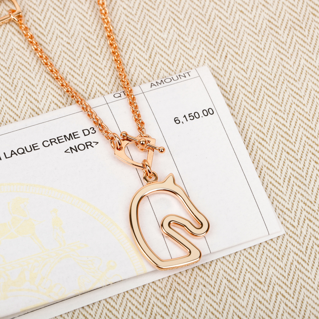 Collana Hermes Cheval in oro rosa 40 cm