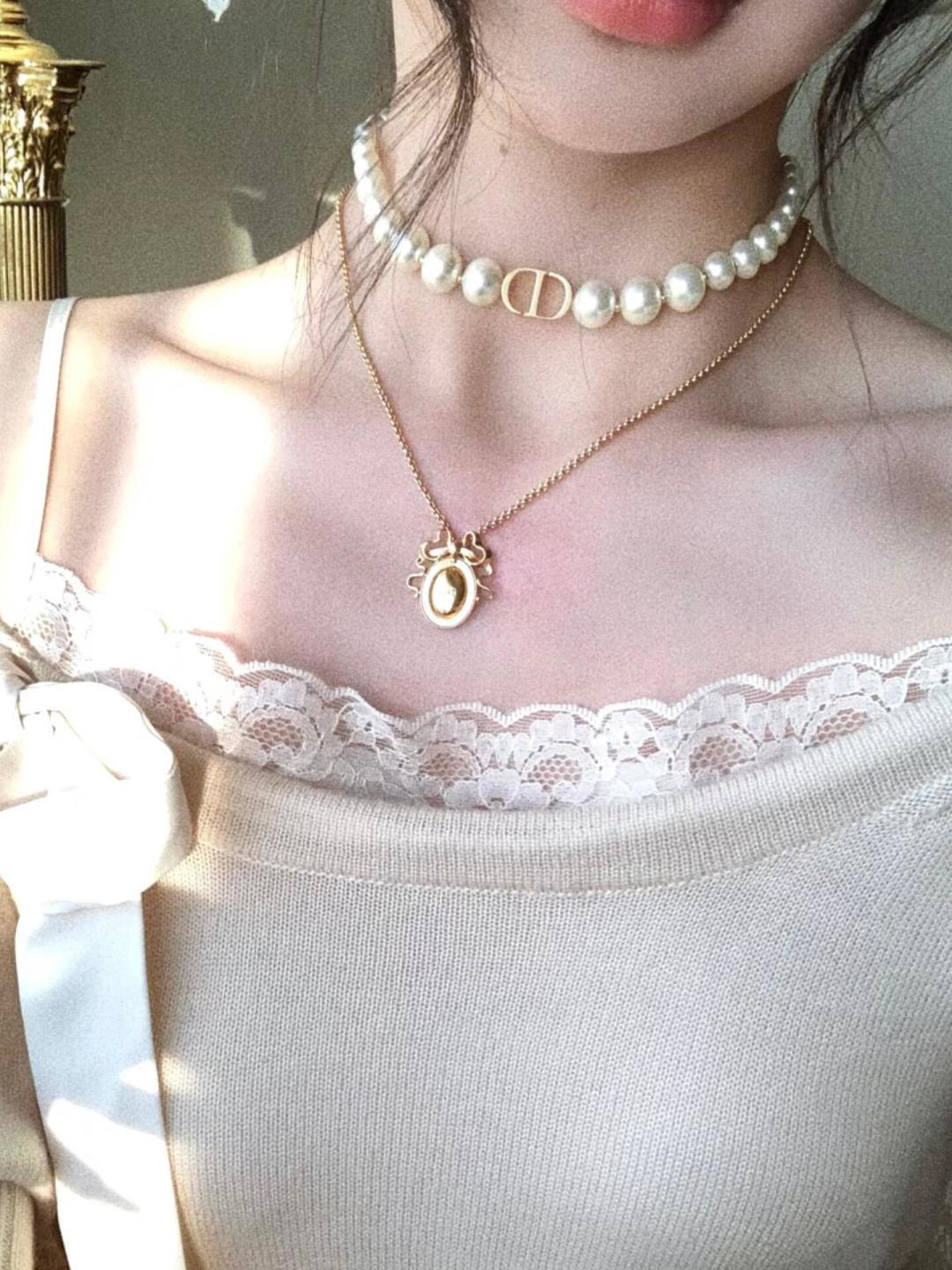 Dior Scarab Pendant Necklace necklace gold-tone metal 45cm