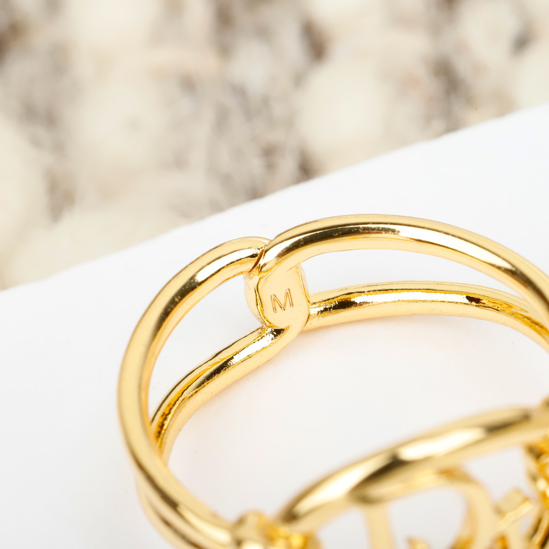 Dior CD Logo Knot Double Band Ring ring Gold-tone metal M