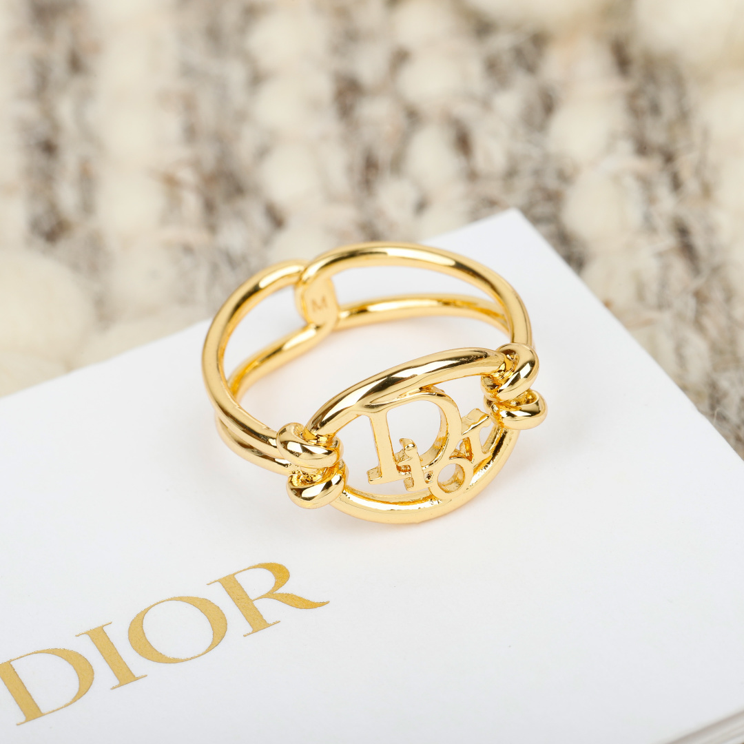 Dior CD Logo Knot Double Band Ring ring Gold-tone metal M
