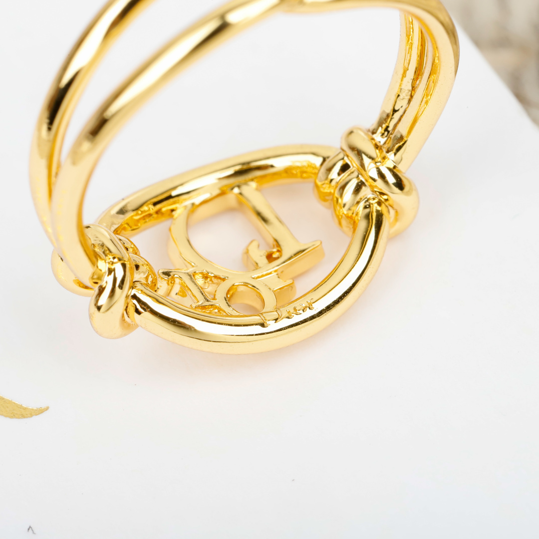 Dior CD Logo Knot Double Band Ring ring Gold-tone metal M