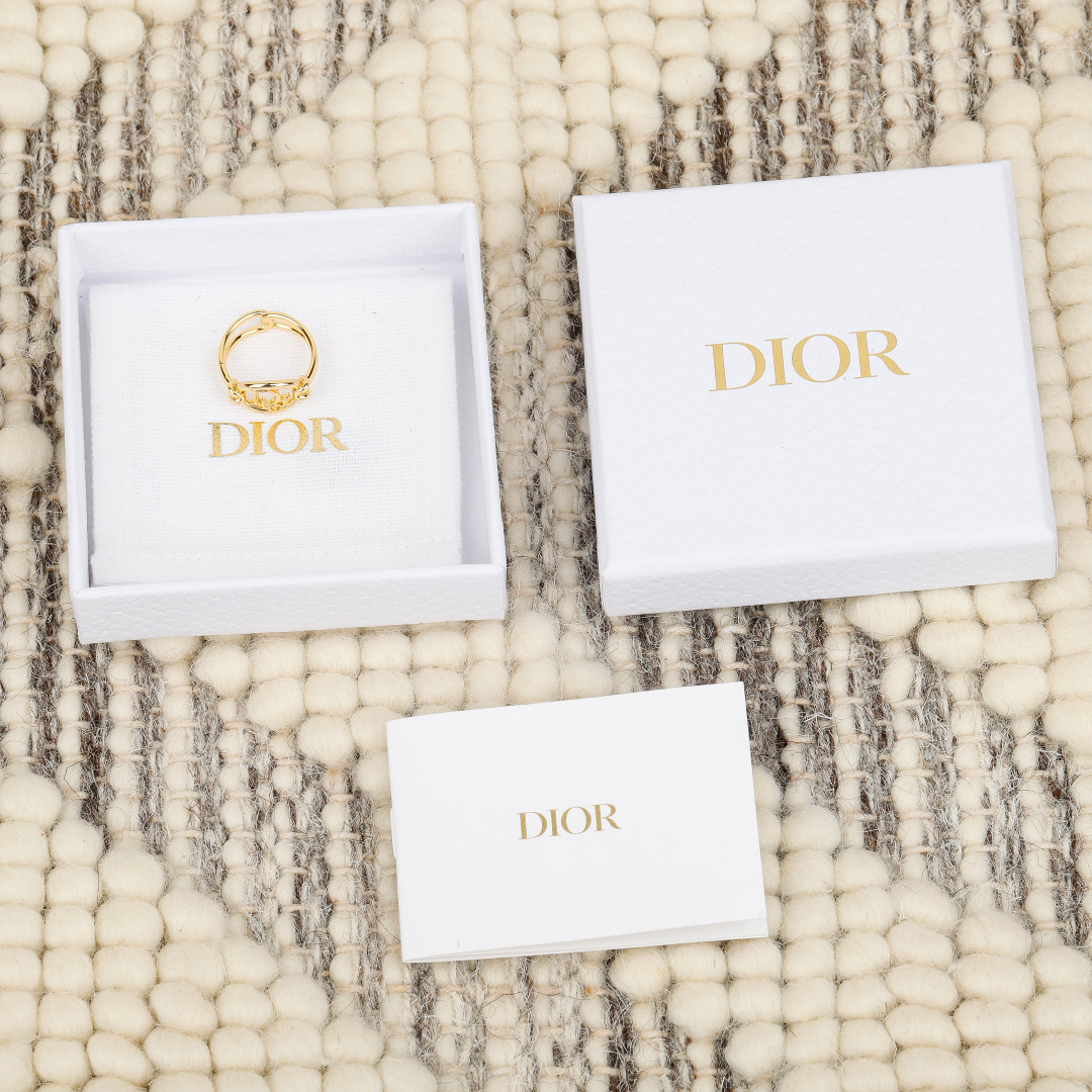 Dior CD Logo Knot Double Band Ring ring Gold-tone metal M
