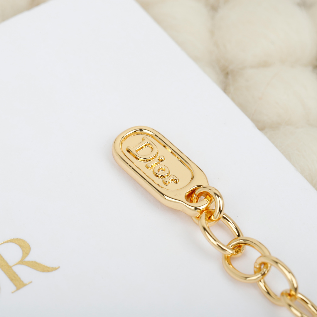 Dior Ladybug Charm Bracelet bracelet gold-tone metal with pink opalescent stone 17cm with 2cm extender