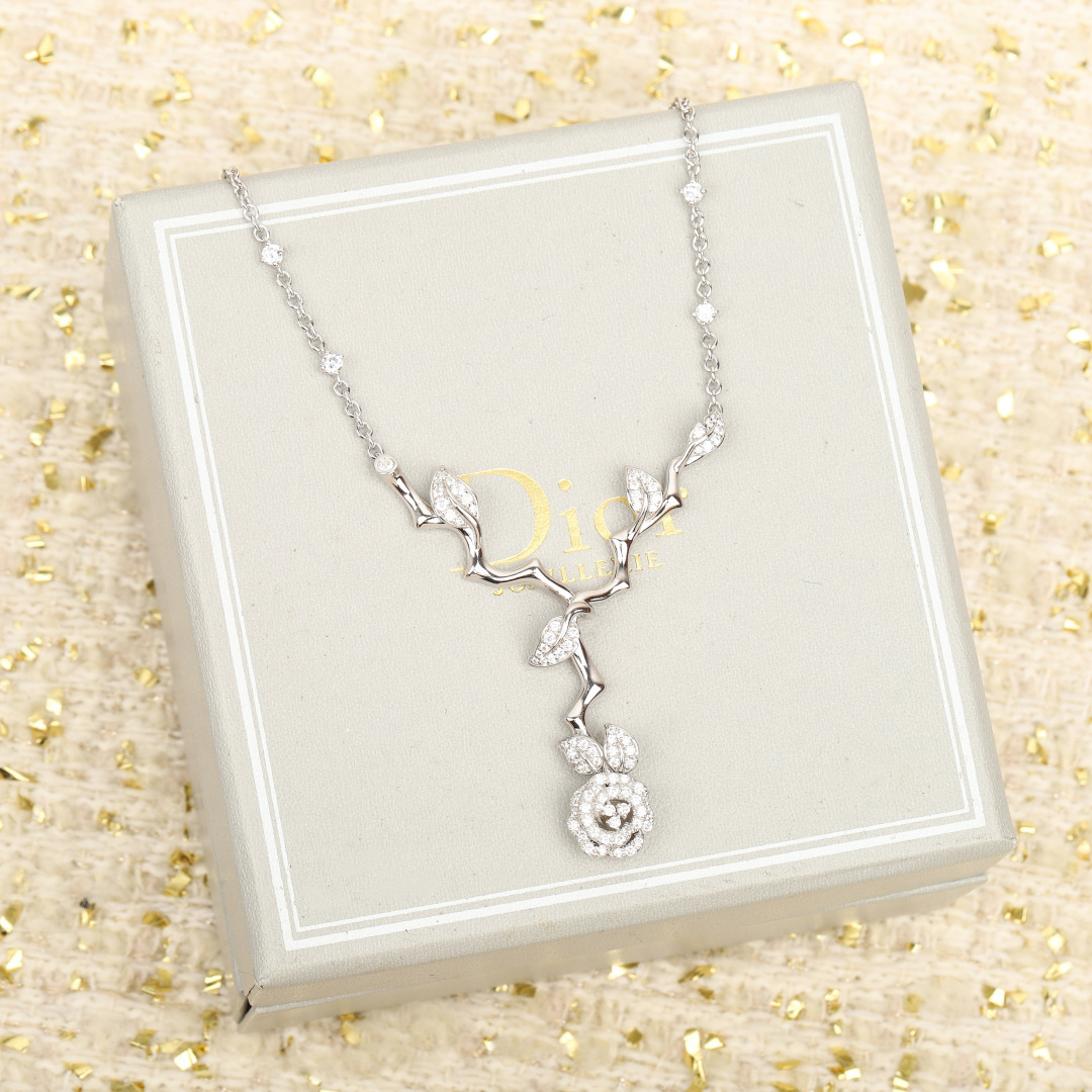 Dior Rose Dior Bagatelle necklace 18K white gold white diamond 42cm