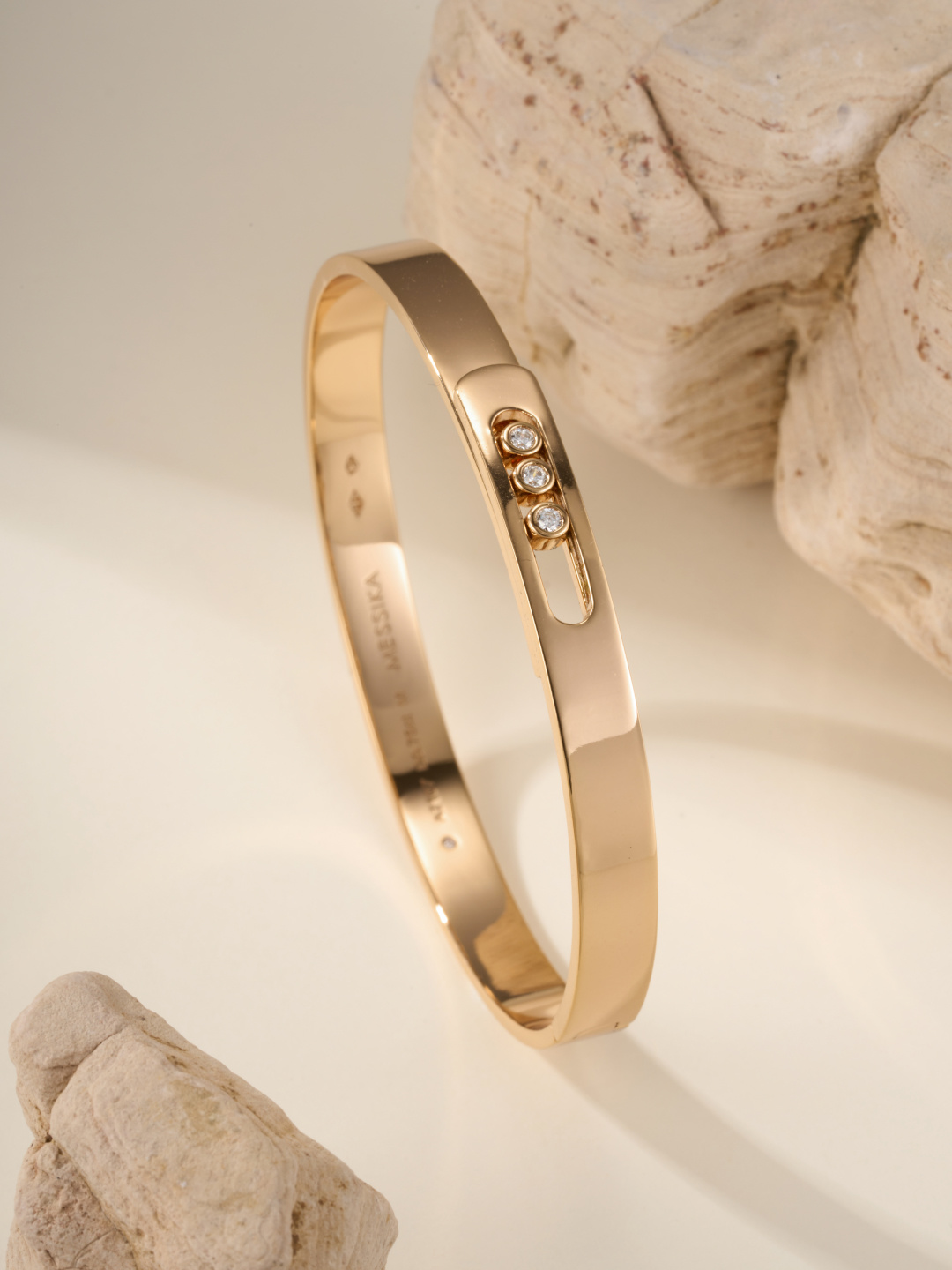 Messika MOVE ROMANE bracelet 18k yellow gold 18k white gold with clear diamonds M