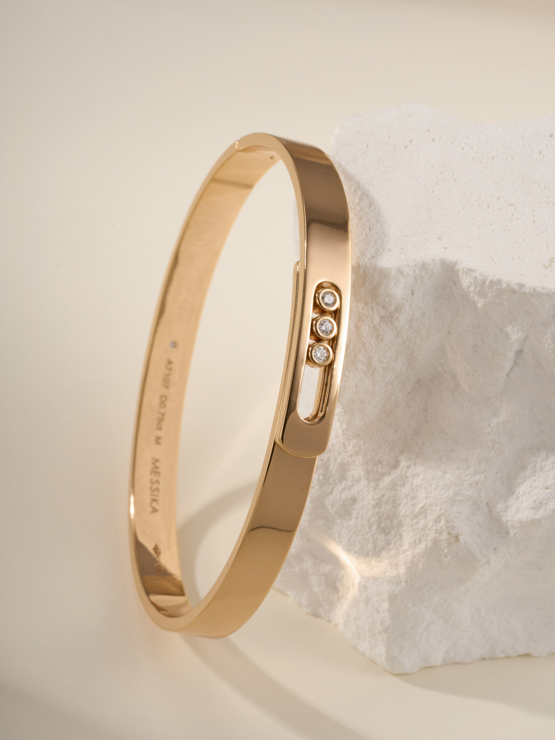 Messika MOVE ROMANE bracelet 18k yellow gold 18k white gold with clear diamonds M