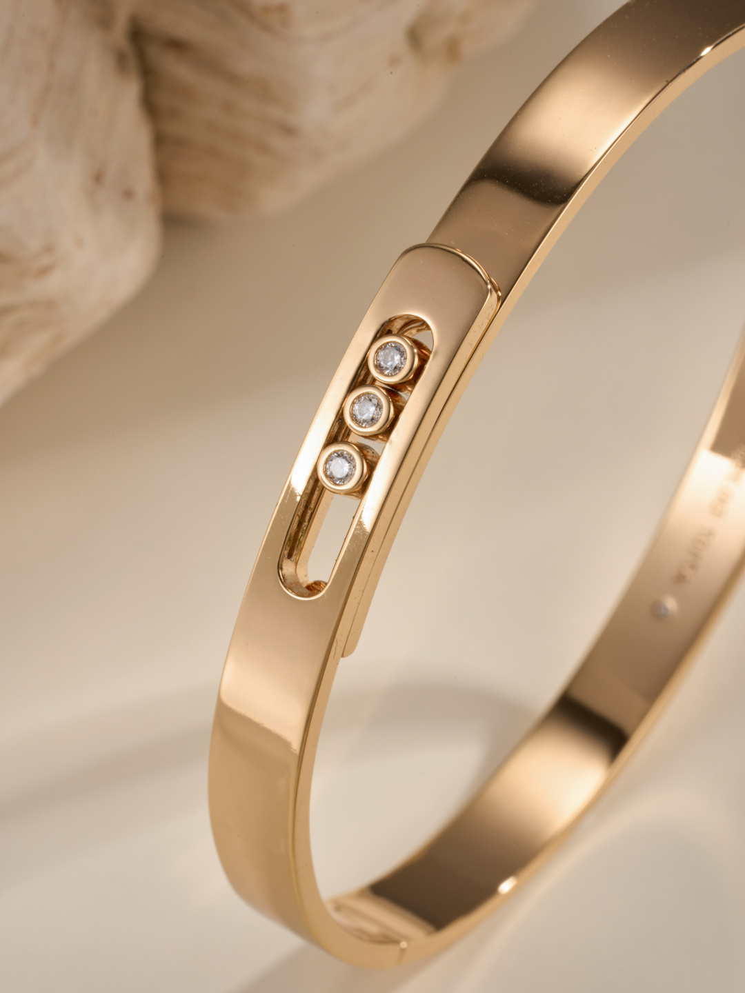 Messika MOVE ROMANE bracelet 18k yellow gold 18k white gold with clear diamonds M