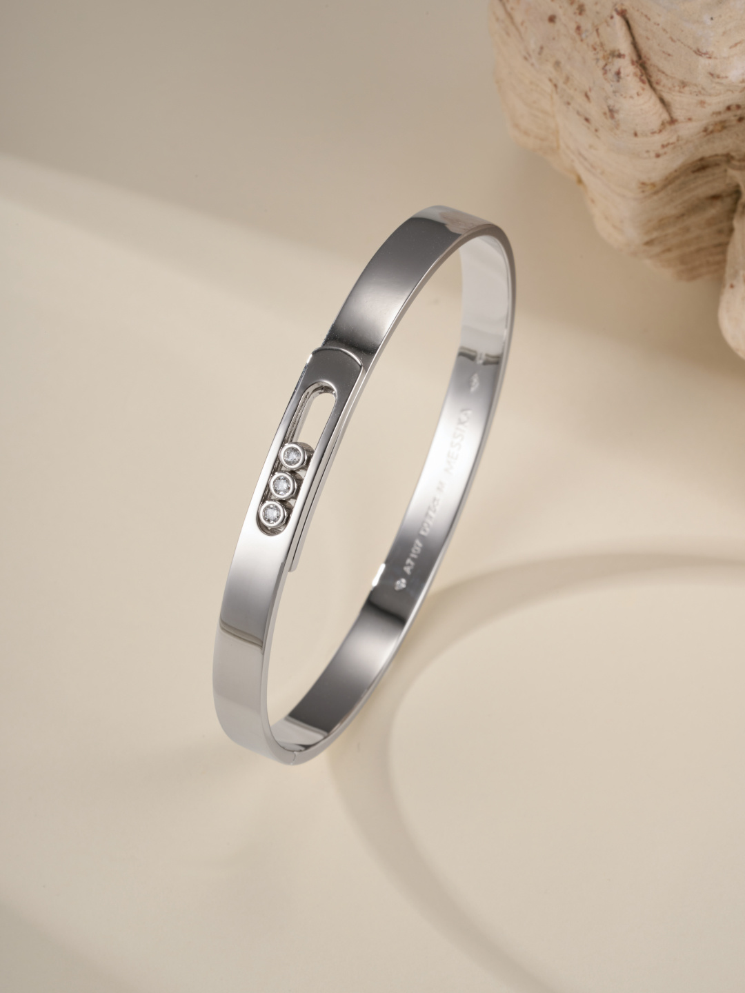 Messika MOVE ROMANE bracelet 18k yellow gold 18k white gold with clear diamonds M