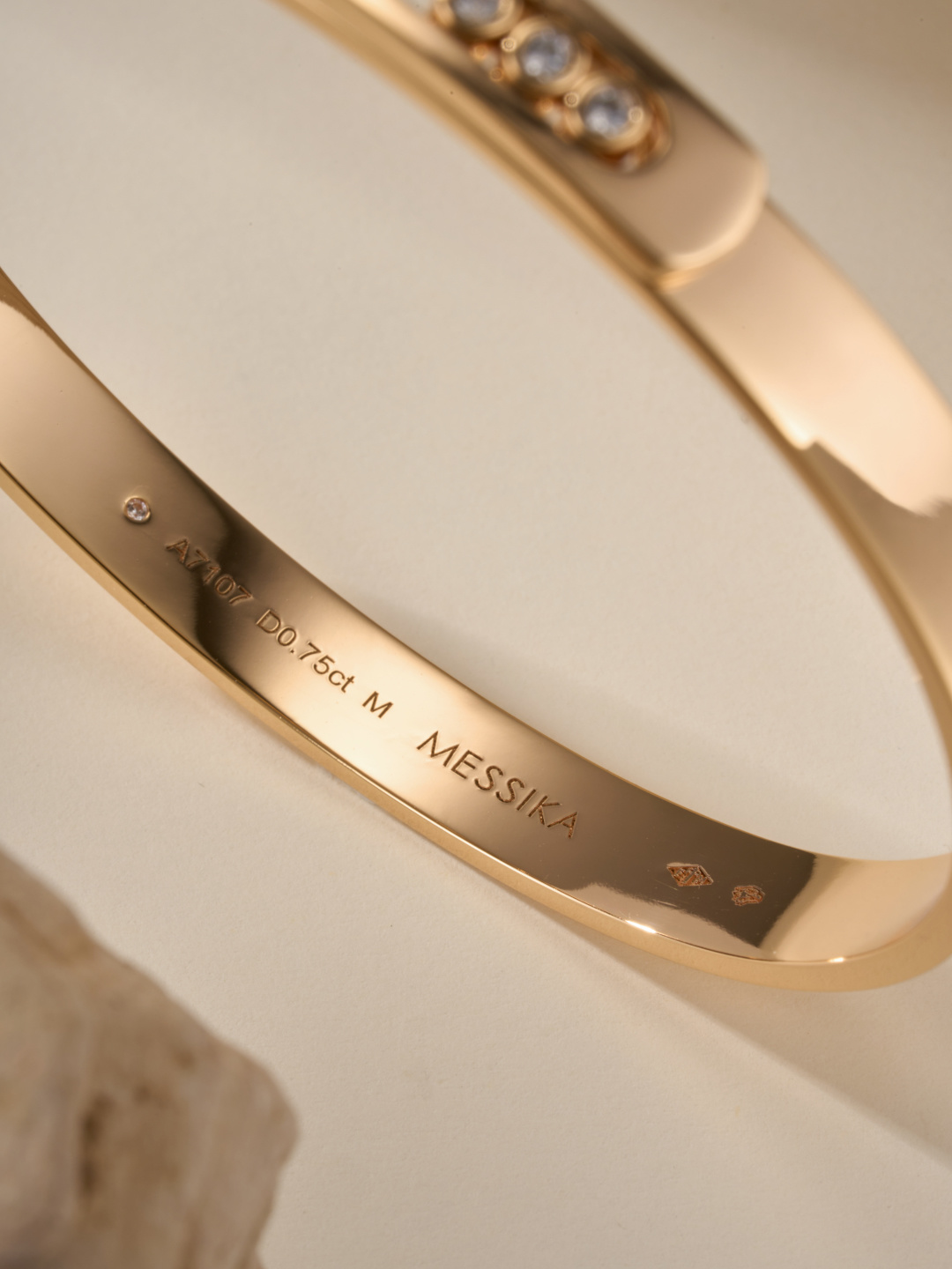 Messika MOVE ROMANE bracelet 18k yellow gold 18k white gold with clear diamonds M