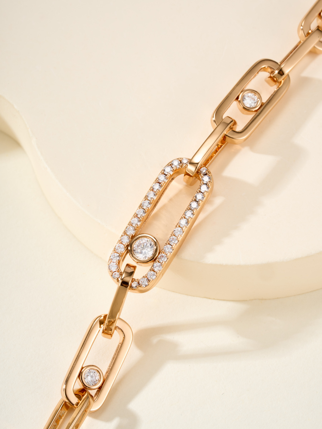 Messika Move Link necklace Yellow gold with clear diamonds 45cm