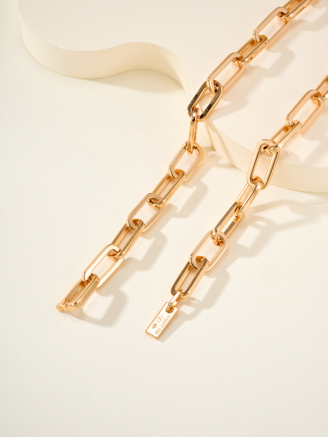 Messika Move Link necklace Yellow gold with clear diamonds 45cm