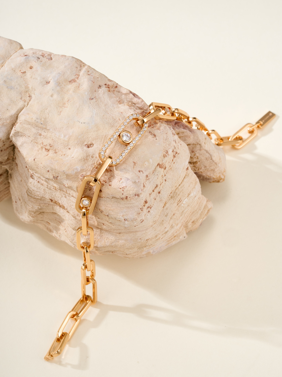 Messika Move Link bracelet Yellow gold with clear diamonds White gold with clear diamonds 19cm