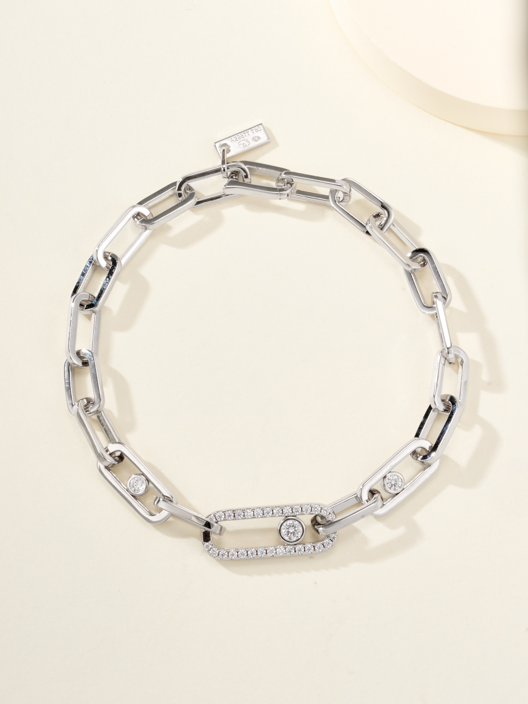 Messika Move Link bracelet Yellow gold with clear diamonds White gold with clear diamonds 19cm