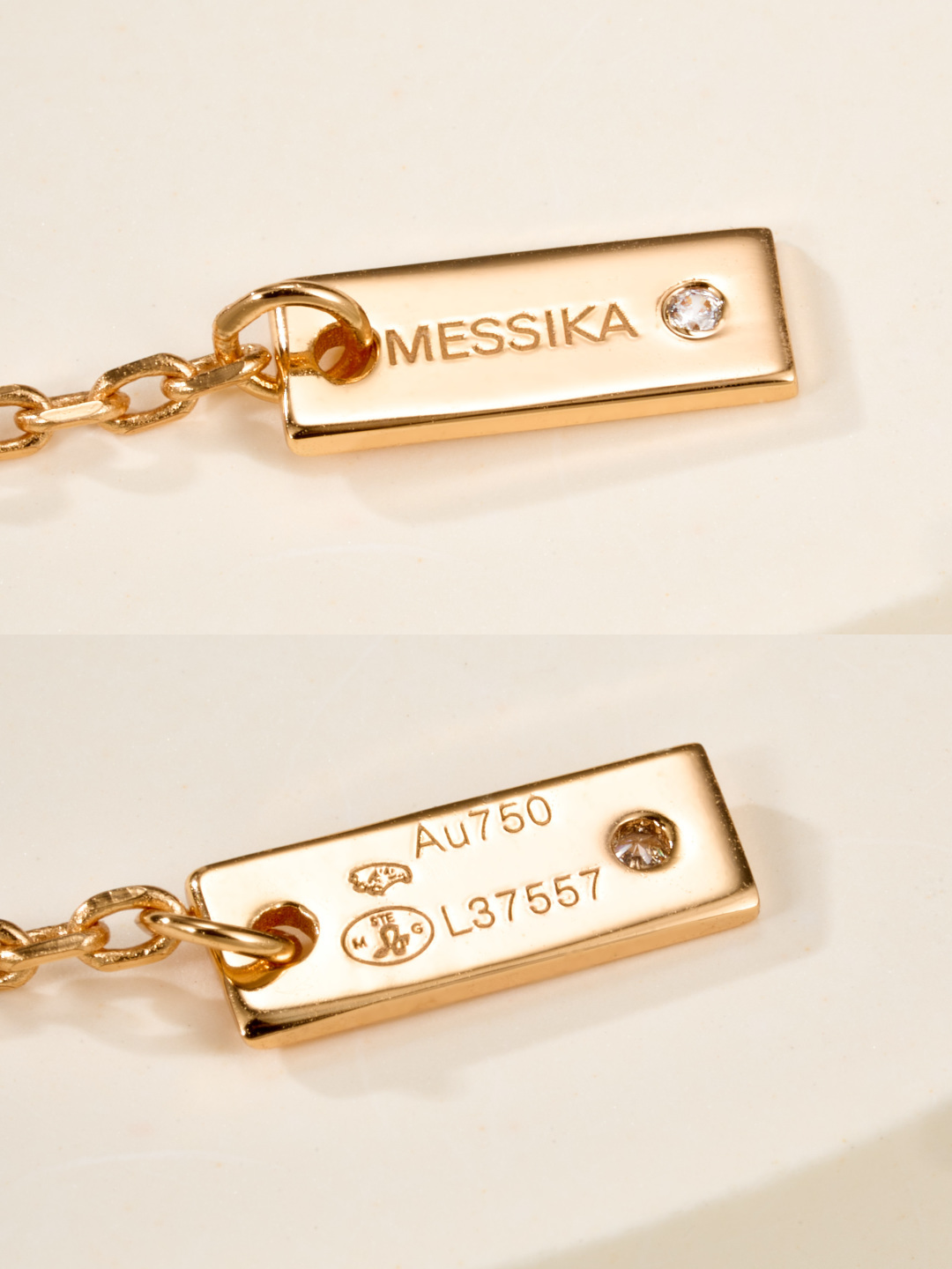 Messika Baby Move bracelet available in brushed silver-tone metal with clear round stones and brushed rose gold-tone metal with clear round stones adjustable 16-19cm