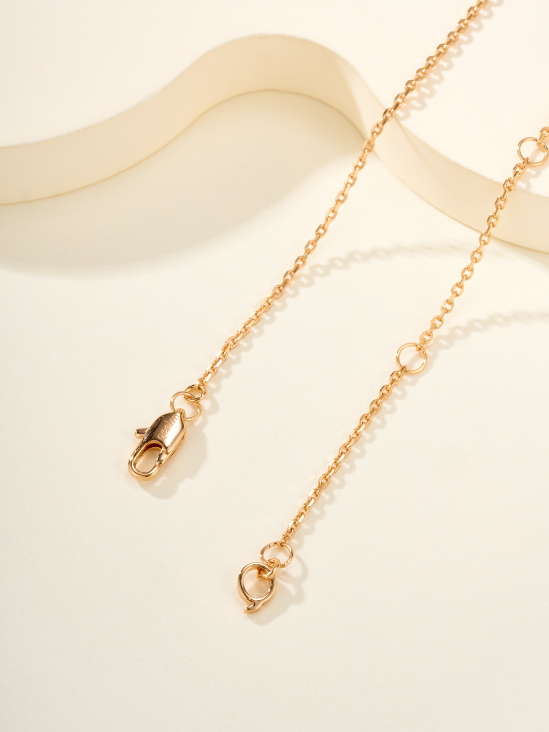 Qeelin Wulu necklace 18k rose gold red enamel diamond 42cm