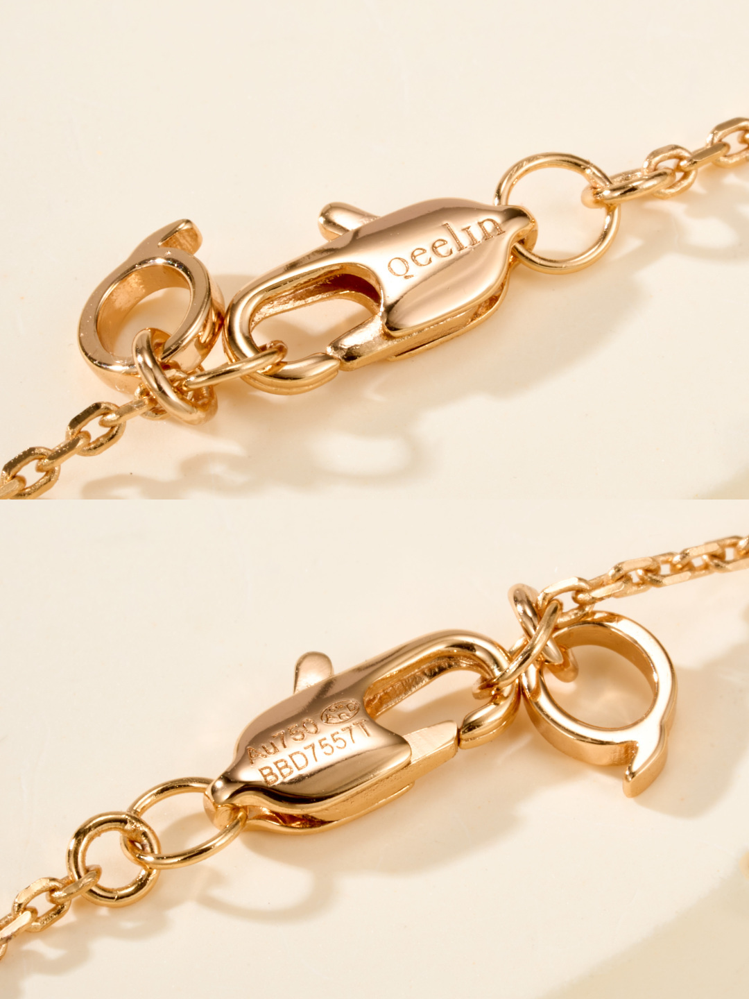 Qeelin Wulu necklace 18k rose gold red enamel diamond 42cm