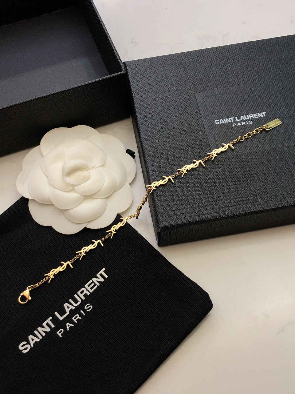 Saint Laurent Cassandre Multi Monogram Chain Bracelet bracelet gold-tone metal 19cm