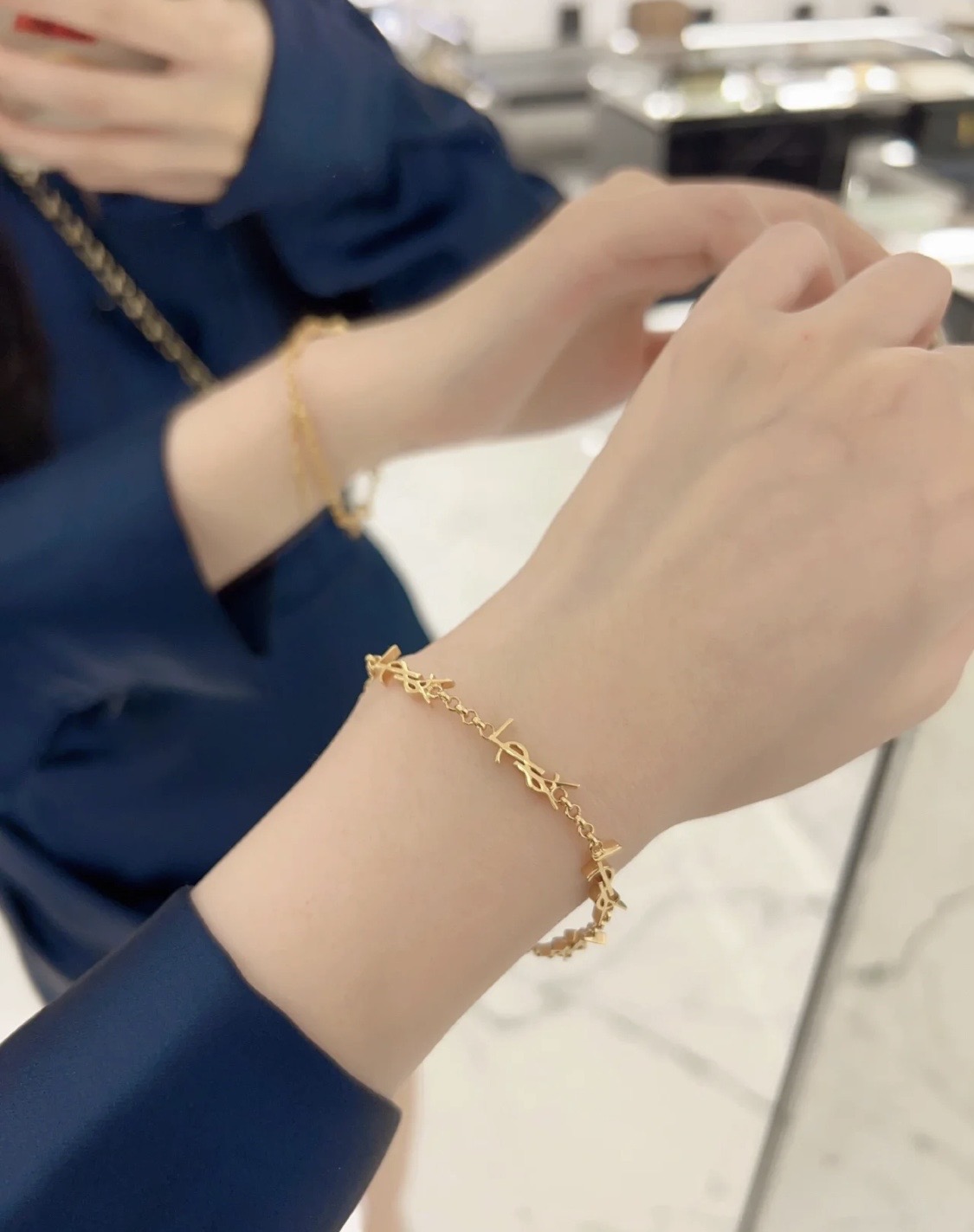 Saint Laurent Cassandre Multi Monogram Chain Bracelet bracelet gold-tone metal 19cm